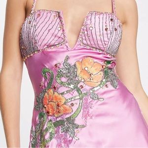 ASOS Pink Floral Embellished Mini Dress
